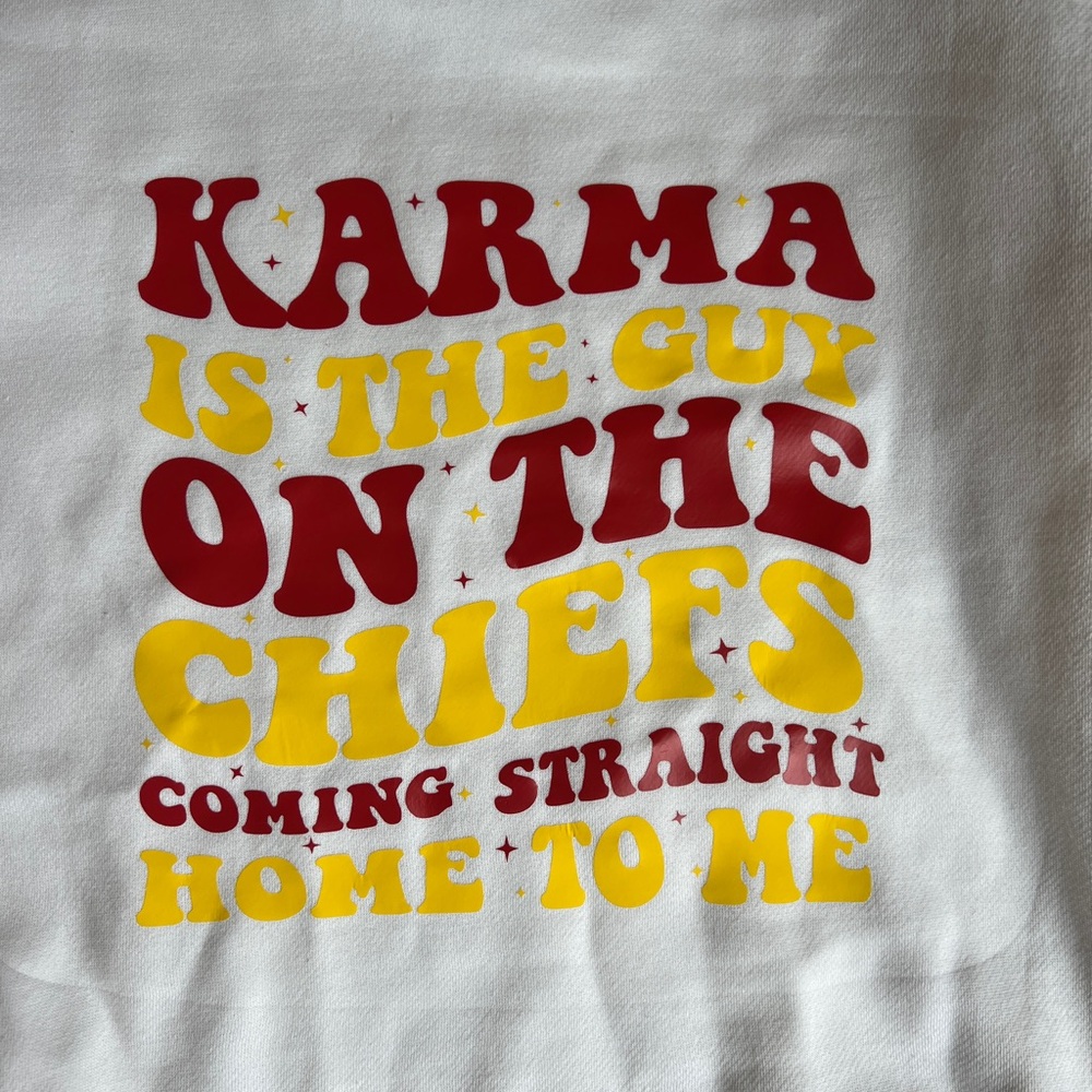 Taylor Swift Karma is the Guy on the Chiefs Crewneck Sweatshirt - Picture 6 of 6
